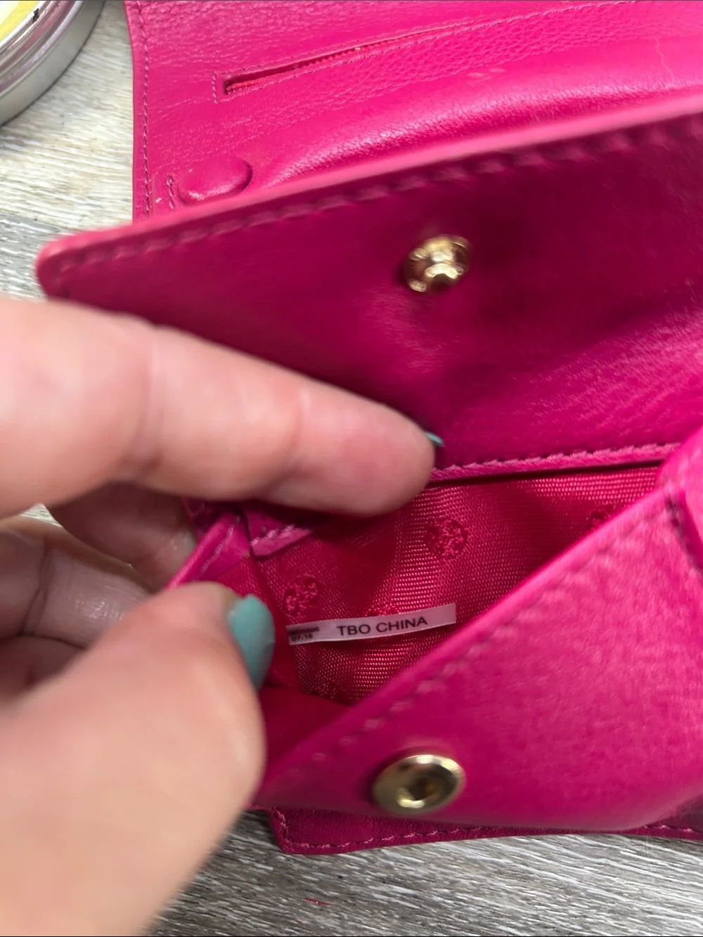 Tory Burch pink leather wallet